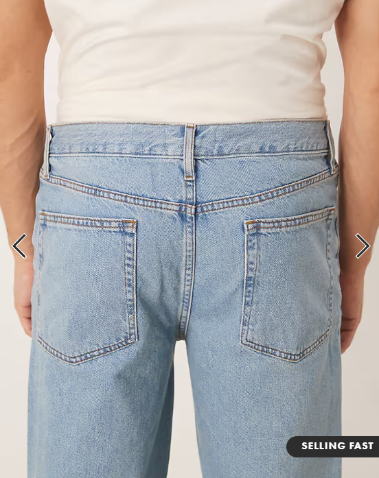ASOS DESIGN straight leg jeans in light wash blue