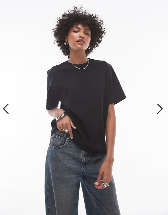 Topshop premium basic short sleeve tee in black