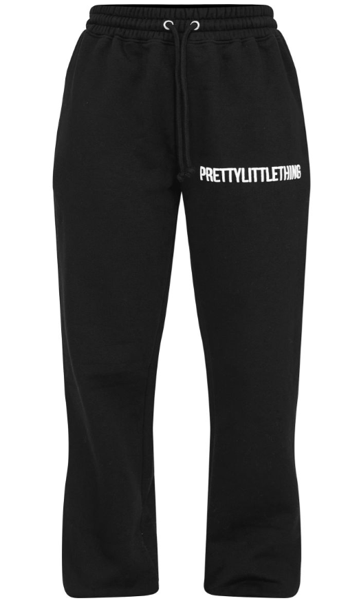 Black Puff Print High Waist Cuffed Jogger
