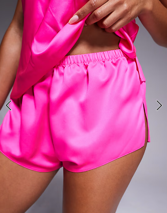 Ann Summers satin cerise cami set in bright pink