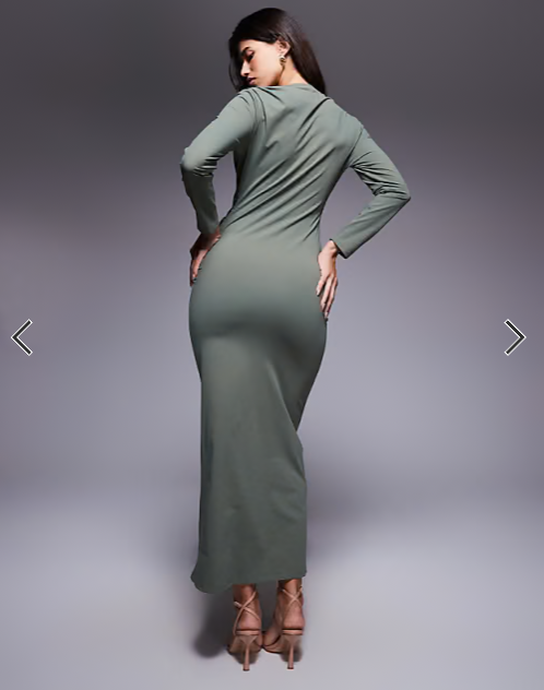 Daska ruched maxi dress in olive