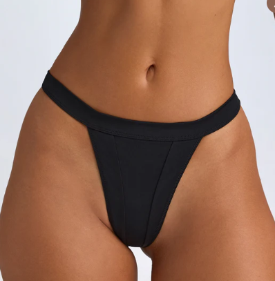 OhPolly Scoop-Neck Bikini Top in Black