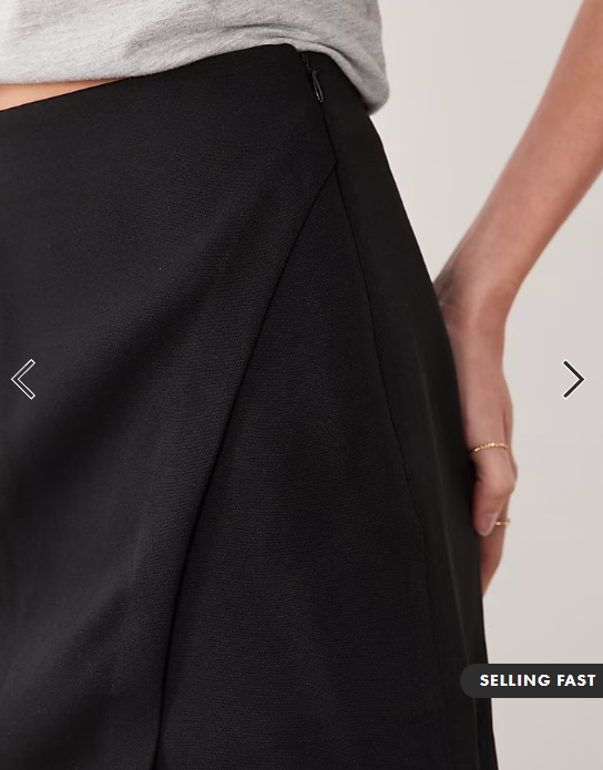 ASOS DESIGN Tailored wrap mini skort in black