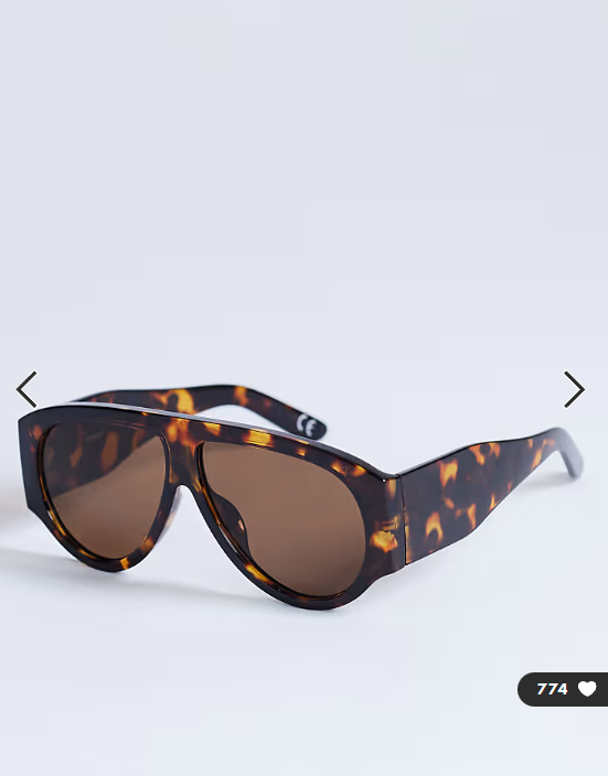 Topshop Zante aviator sunglasses in tortoise