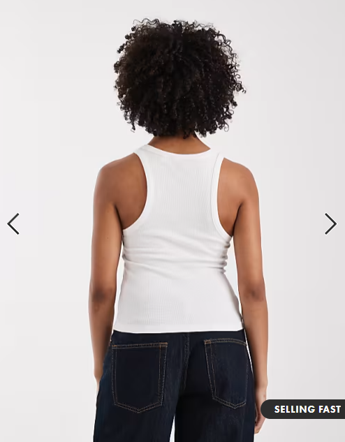 COLLUSION ribbed racer vest in white