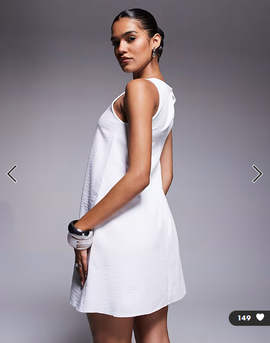 Fashionkilla exclusive linen look smock mini dress in white