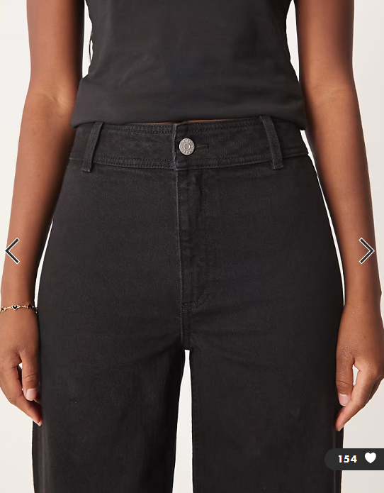 Mango Catherin wide leg jeans in black