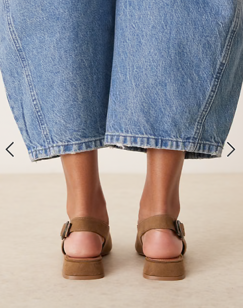 ASOS DESIGN Leonora slingback ballet in taupe suedette