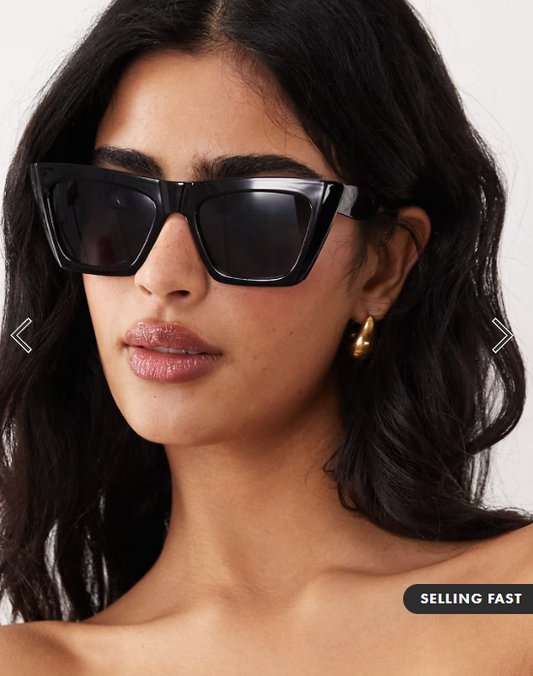 ASOS DESIGN cat eye sunglasses in black