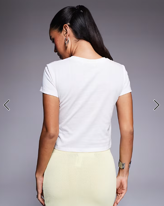 Princess Polly Edenia cropped holiday logo baby tee in white