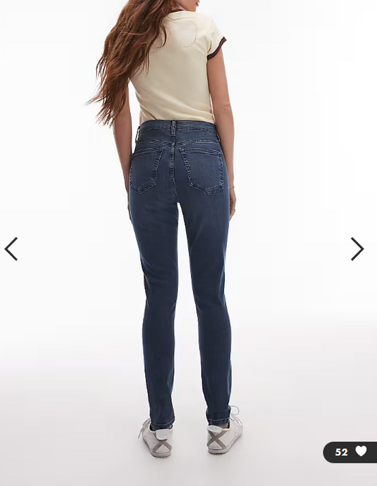 Topshop Jamie high rise skinny jean in storm blue