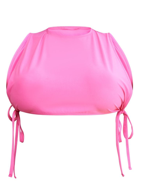 Shape Hot Pink Soft Touch Tie Side Sleeveless Crop Top