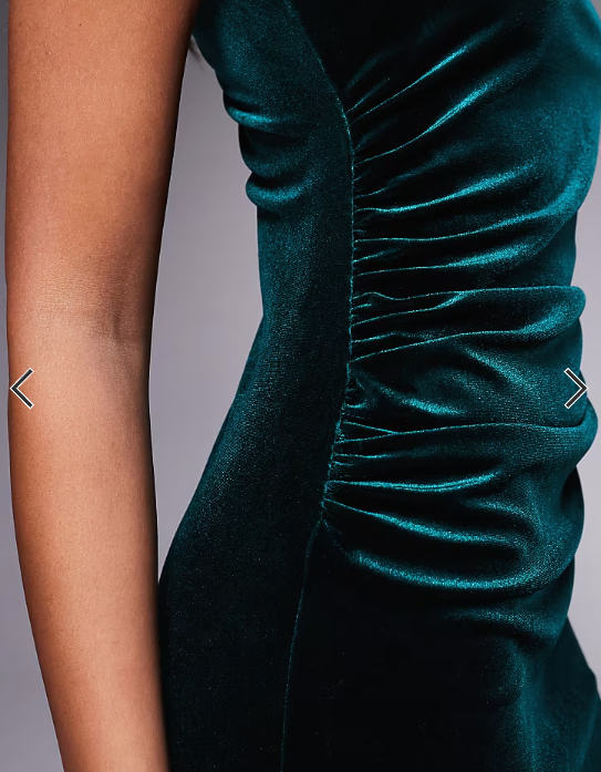 ASOS DESIGN velvet sleeveless high neck maxi dress in dark green