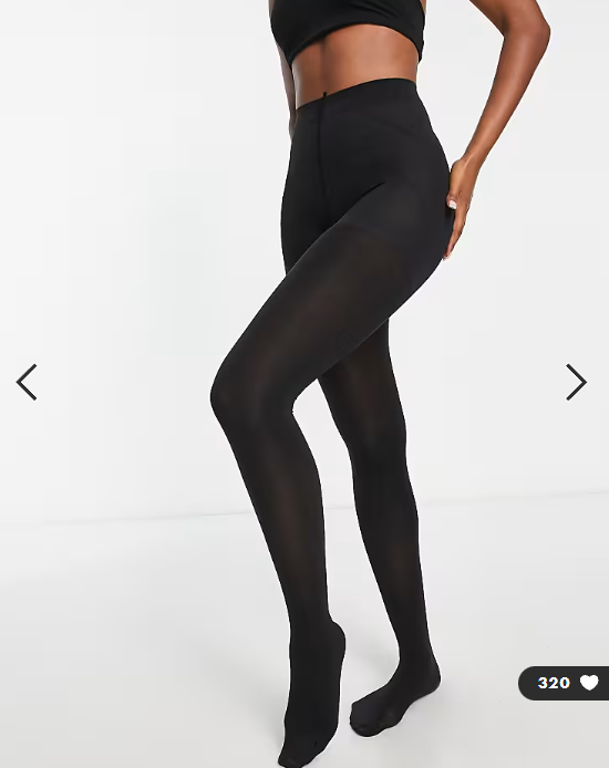 Pieces 40 denier body shaping tights in black