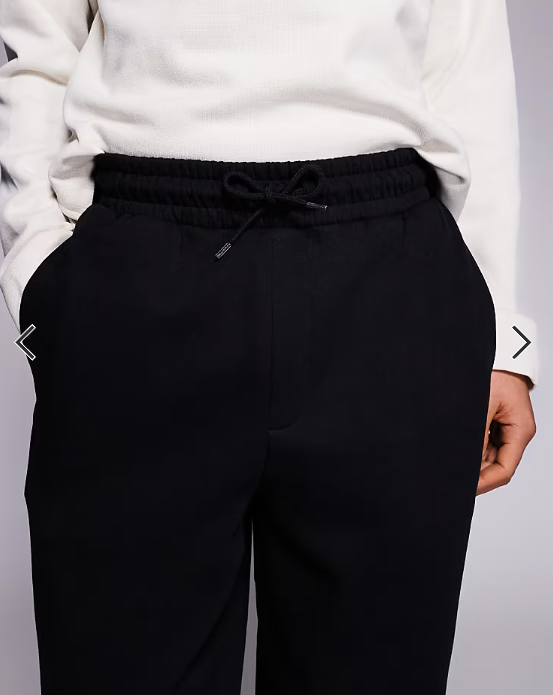 ADPT wide fit joggers in black