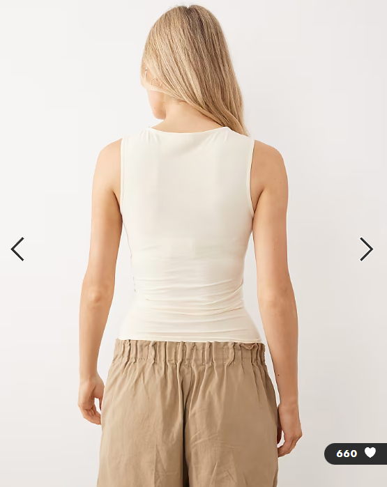 Gina Tricot square neck tank top in buttermilk yellow