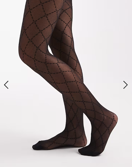 Lindex 40 denier argylle mesh tight in black