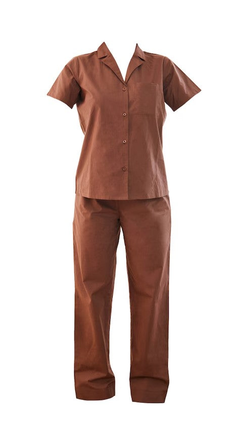 Mocha Cotton Long Pj Set