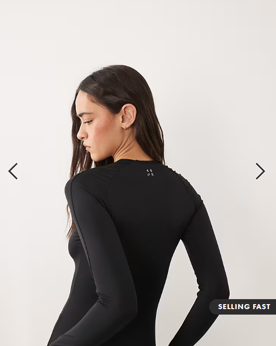 4505 Icon active quick dry slim fit long sleeve top in black