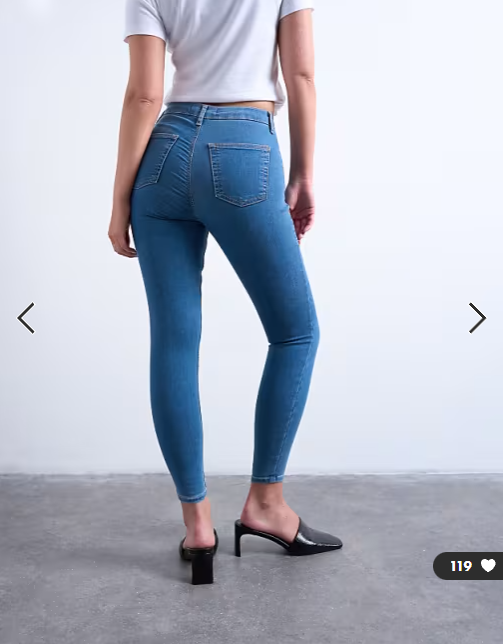 Topshop Hourglass Joni high rise super skinny jean in mid blue