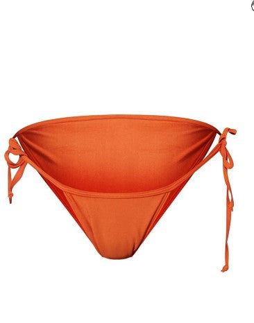 Recycled shiny rust mix & Match tie side bikini bottoms