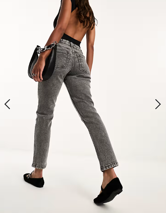 ASOS DESIGN slim fit comfort mom jeans in grey