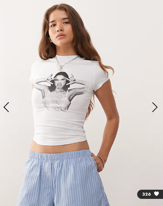 COLLUSION festival official license baby tee Olivia Rodrigo t-shirt in white