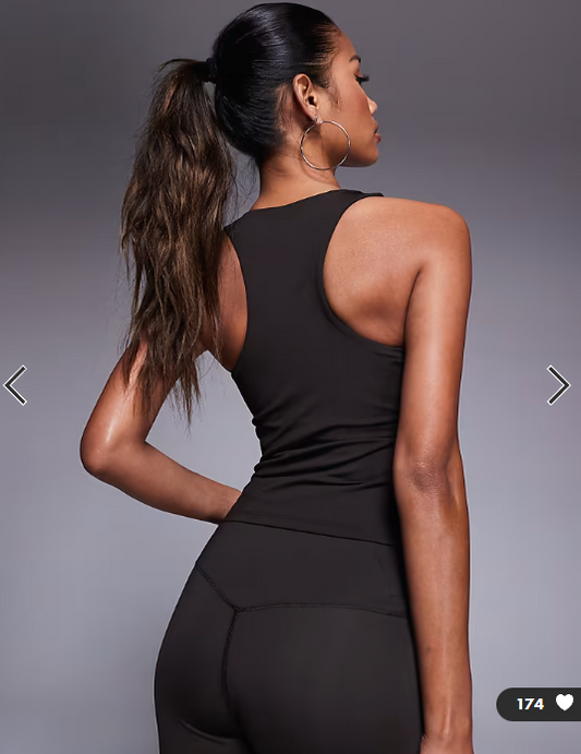 4505 Icon active racer back vest with inner bra and removable padding in dark chocolate