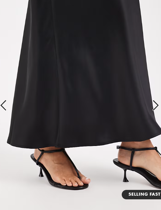 ASOS DESIGN satin bias maxi skirt in black