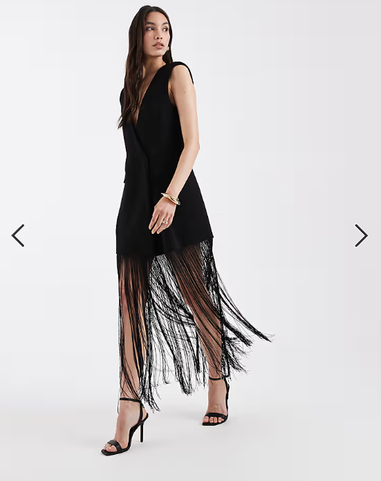 ASOS DESIGN tailored tassel detail blazer in black