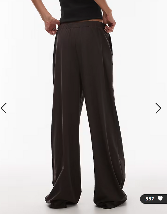 ASOS DESIGN tailored wide leg dad trouser in chocolate