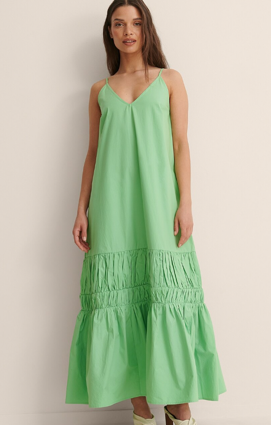 NAKD - Derp back strap dress green