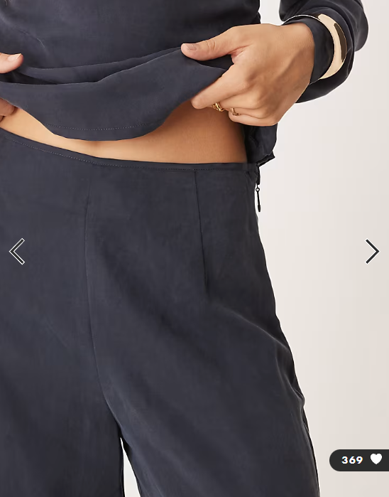 ASOS DESIGN soft clean front wide leg trousers co-ord in washed ink