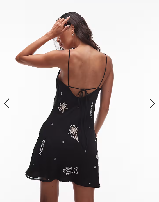 Topshop embellished mini cami with martini roping