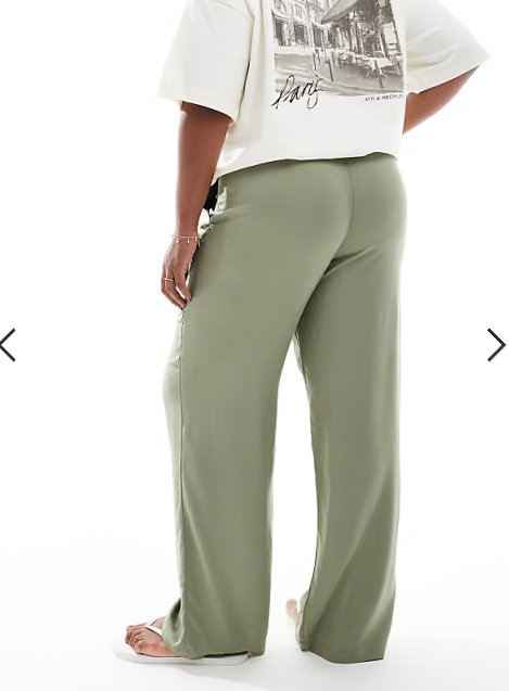 ASOS DESIGN Curve pull on trousers in olive