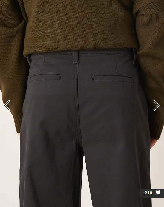 ASOS DESIGN loose chinos in black with pleats
