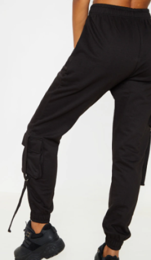 Black Cargo Detail Casual Jogger