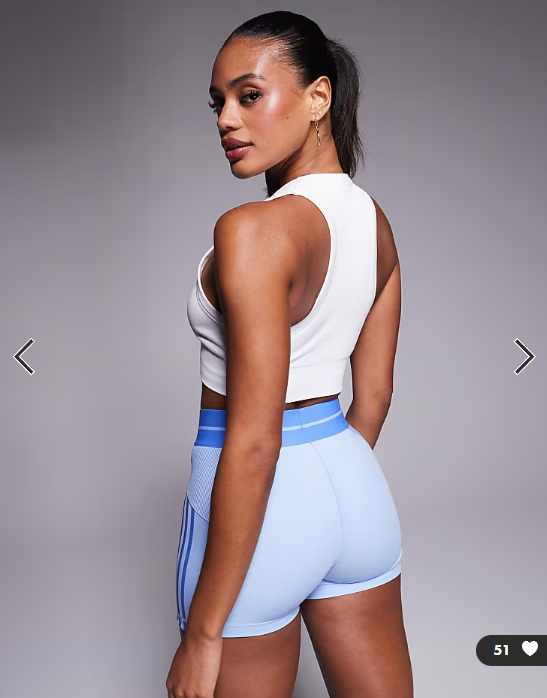Asos - 4505 Active double layer support seamless rib sports bra in white