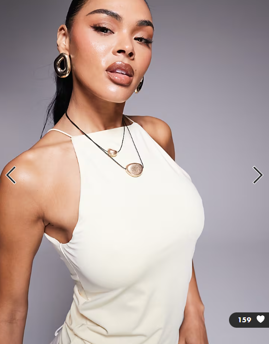 ASOS DESIGN racer cami top in slinky in buttermilk yellow
