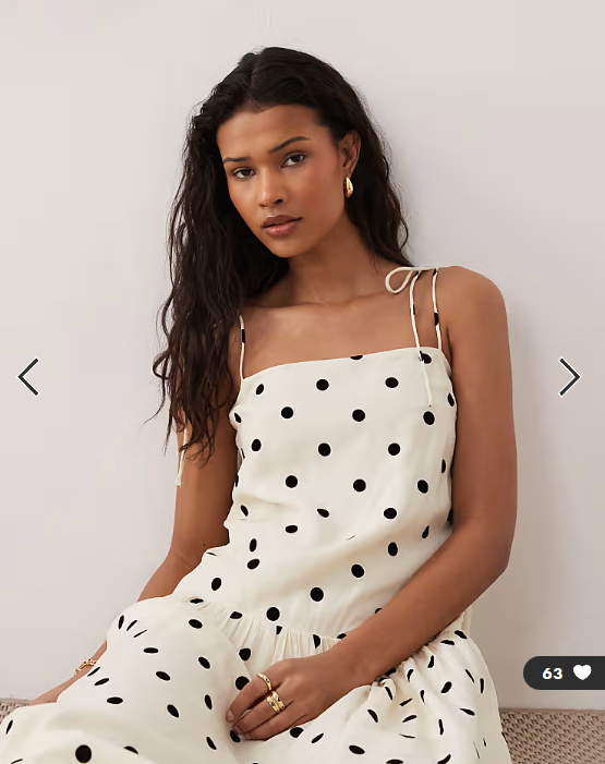 Kiss The Sky Imani dropped waist maxi dress in black polka dots
