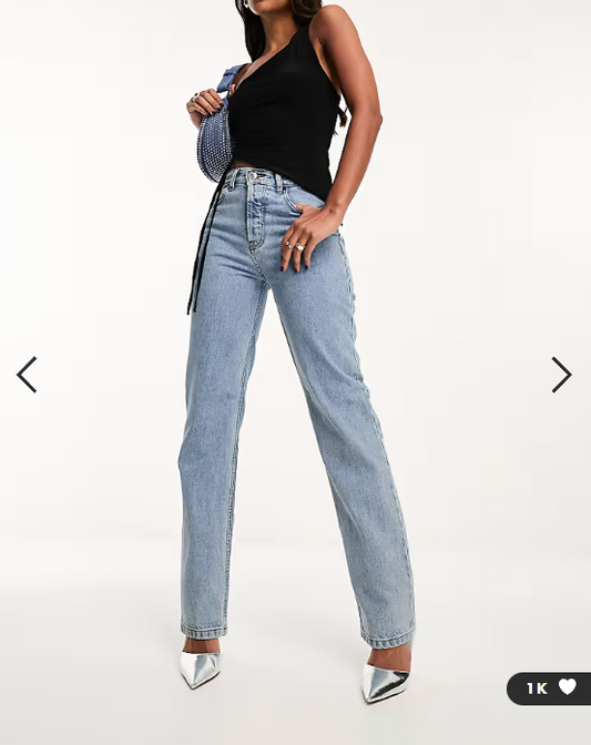 ASOS DESIGN mid rise straight jeans in vintage lightwash