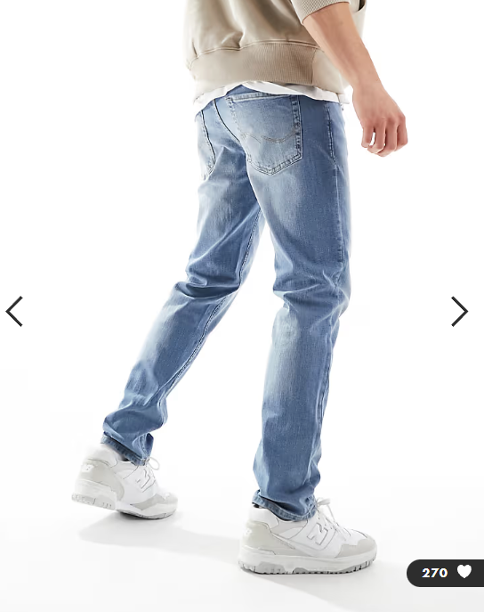 Jack & Jones Glenn slim leg jeans in light wash denim