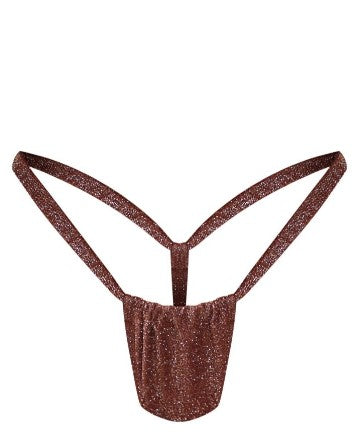 CHOCOLATE GLITTER TANGA BIKINI BOTTOMS