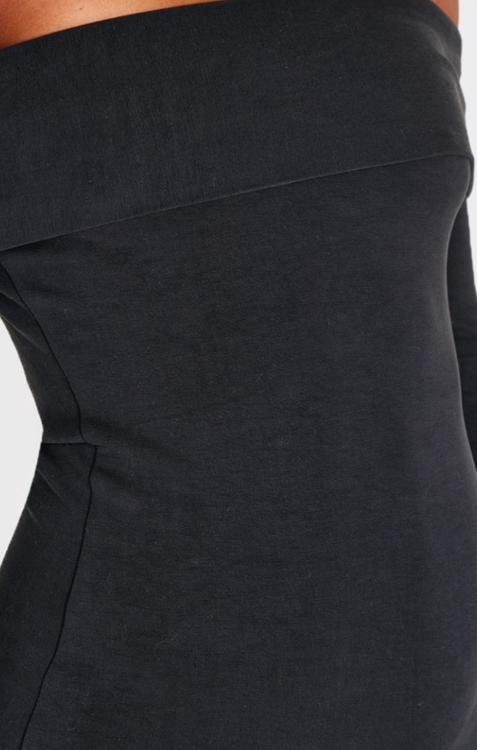 Black Premium Contour Bardot Bodycon Dress