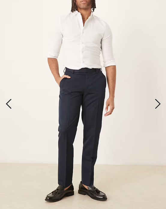 ASOS DESIGN tailored slim fit trousers in navy
