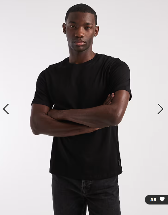JJ Rebel regular fit basic t-shirt in black
