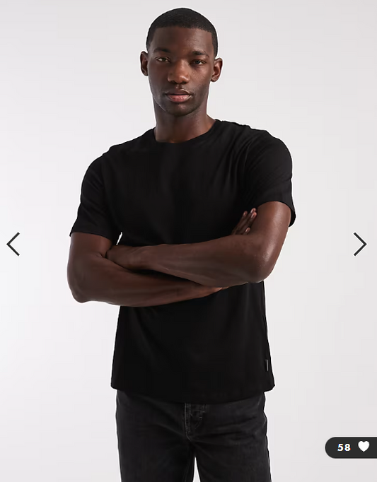 JJ Rebel regular fit basic t-shirt in black