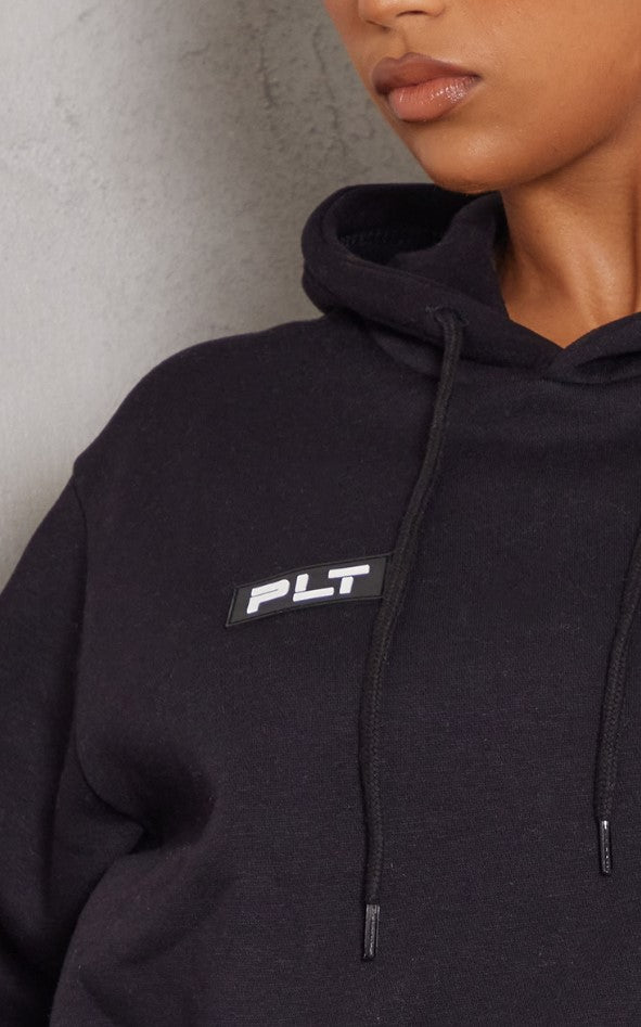 Logo Black Badge Detail Oversized Fit Hoodie