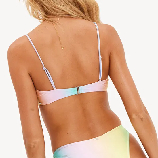 Loavies - Yellow bikini top with stripes