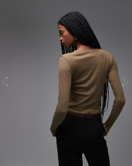 ASOS DESIGN thumbhole detail second skin top in olive